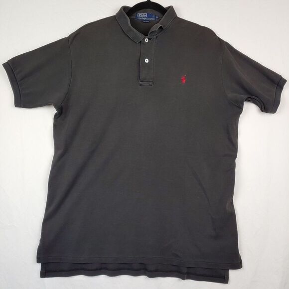Polo Ralph Lauren‎ Polo Shirt Mens XL Performance Stretch Black Red Golf - Picture 1 of 8